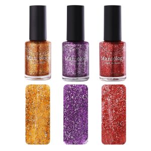 Rustic Charm: 3-Piece Glitter Jellies Nail Polish Set